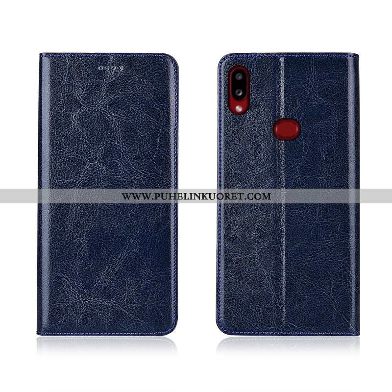 Kuori, Kuoret Samsung Galaxy A10s Nahkakuori Pesty Suede Aito Nahka Suojaus Ruskea