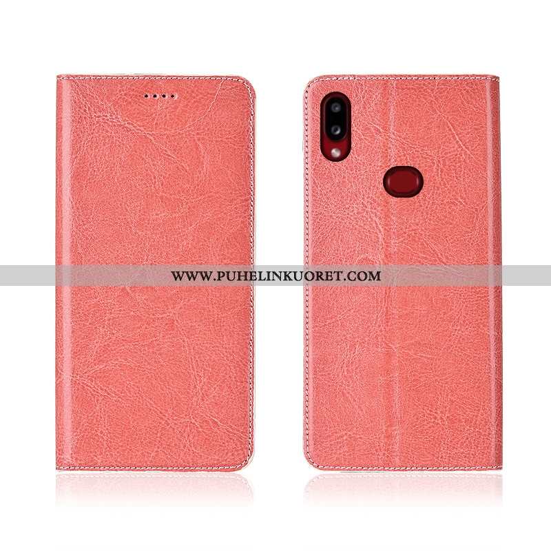 Kuori, Kuoret Samsung Galaxy A10s Nahkakuori Pesty Suede Aito Nahka Suojaus Ruskea