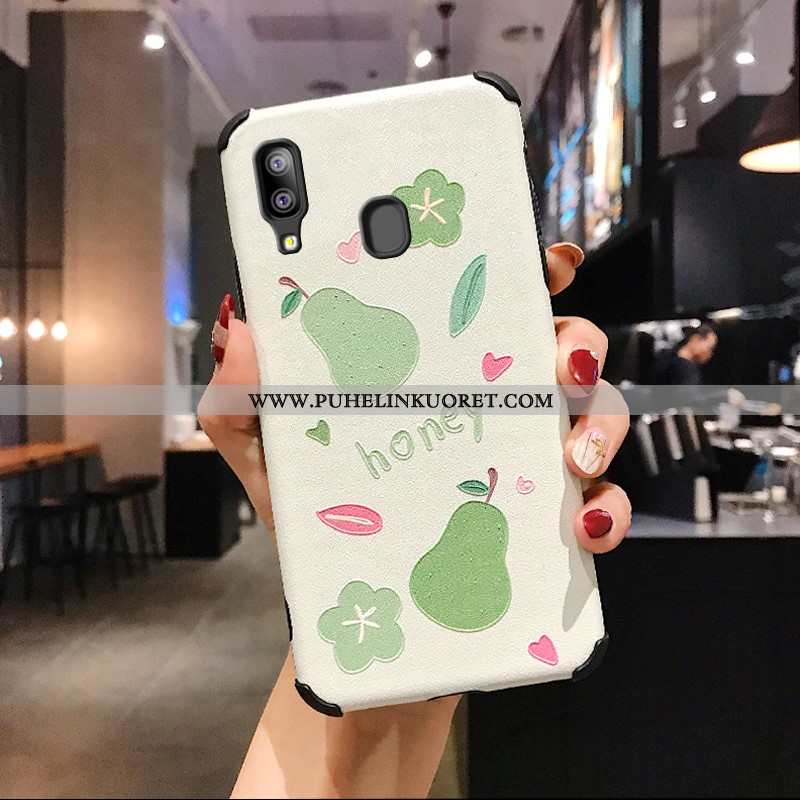 Kuoret, Kotelo Samsung Galaxy A20e Pesty Suede Kohokuviointi Murtumaton Suojaus Pinkki