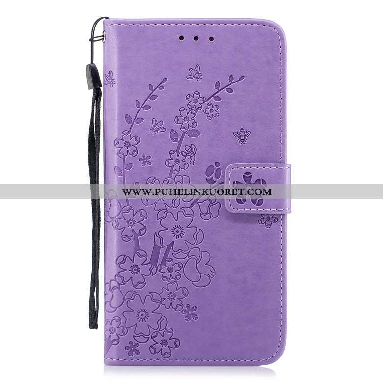 Kuori, Kuoret Samsung Galaxy A20s Suojaus Nahkakuori Kuori Violetti