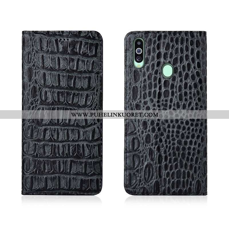 Kotelo, Kuori Samsung Galaxy A20s Nahkakuori Pesty Suede Kuoret Musta Mustat