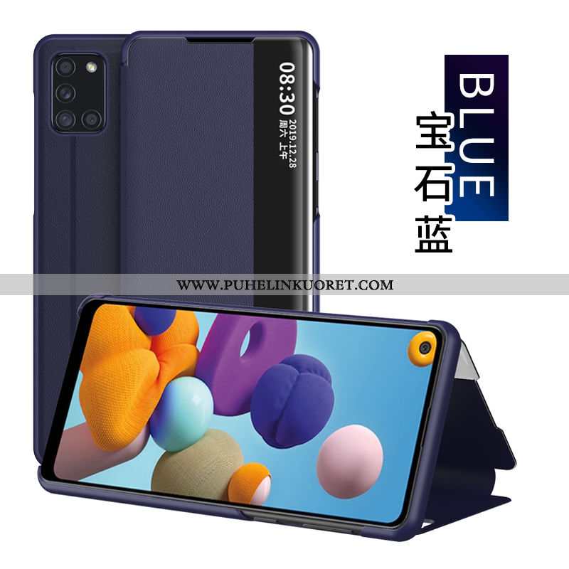 Kuori, Kuoret Samsung Galaxy A21s Suojaus Nahkakuori Horrostila Kotelo Murtumaton Punainen