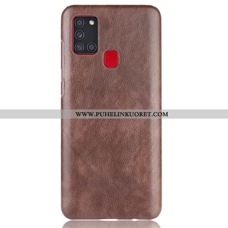 Kotelo, Kuori Samsung Galaxy A21s Nahkakuori Pesty Suede Harmaa Persoonallisuus Nahka