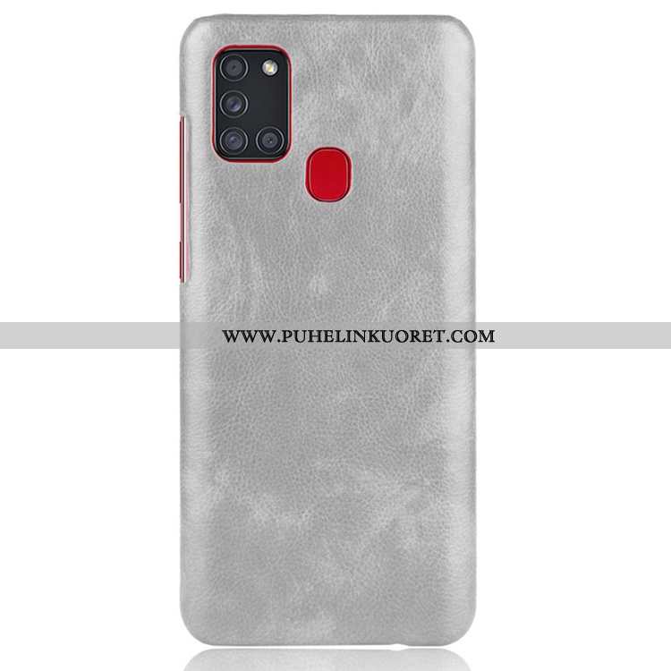 Kotelo, Kuori Samsung Galaxy A21s Nahkakuori Pesty Suede Harmaa Persoonallisuus Nahka