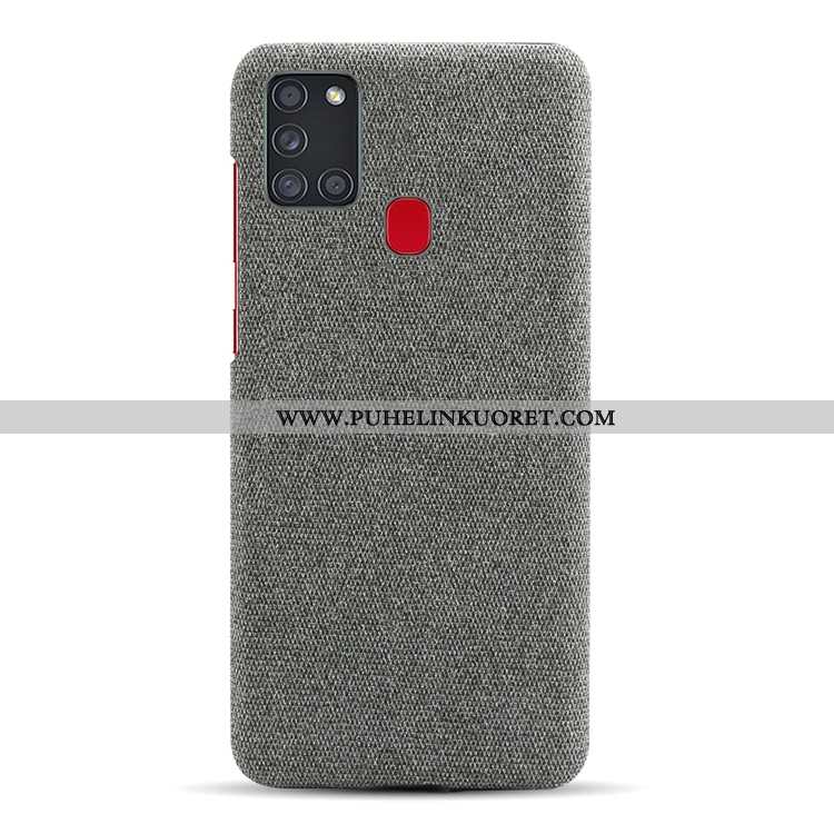 Kuori, Kuoret Samsung Galaxy A21s Kukkakuvio Pesty Suede Persoonallisuus Harmaa Kuori