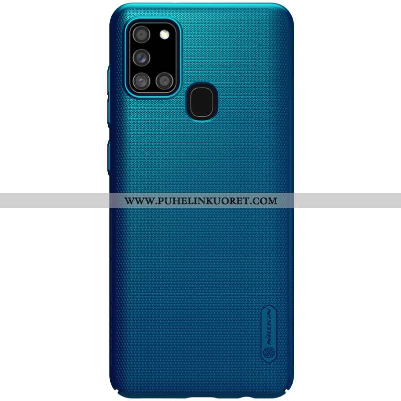 Kuori, Kuoret Samsung Galaxy A21s Suojaus Pesty Suede Kulta Kotelo Puhelimen Sininen