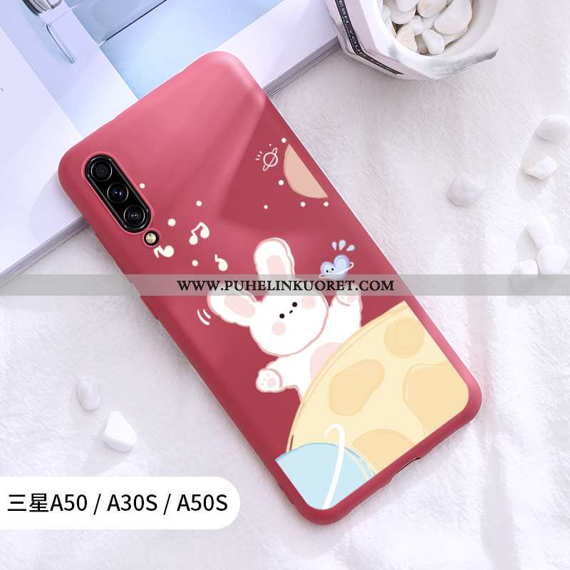 Kotelo, Kuori Samsung Galaxy A30s Suuntaus Silikoni Net Red Murtumaton Rakastunut Punainen