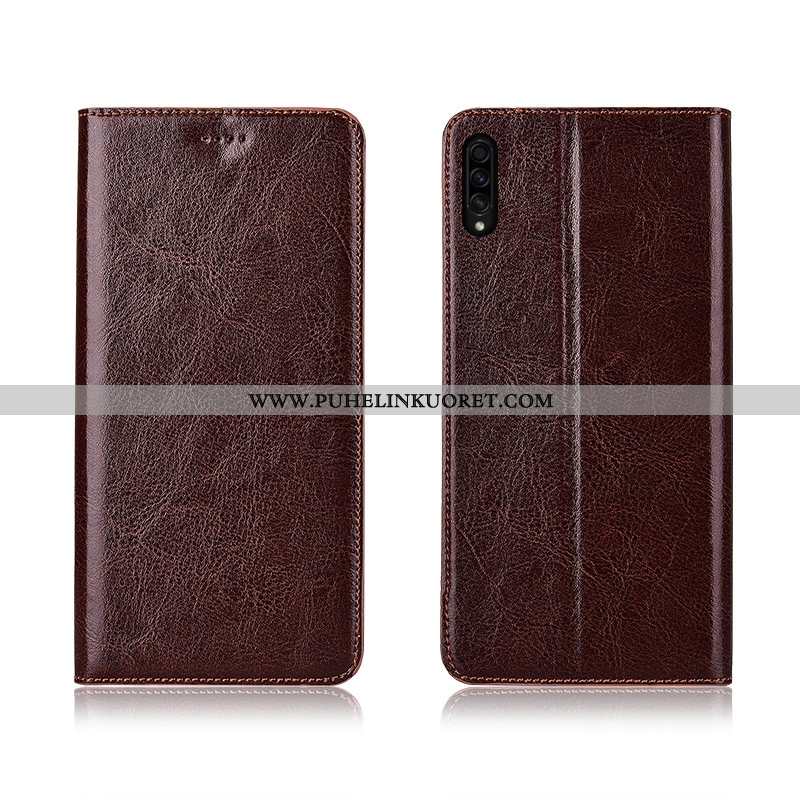 Kotelo, Kuori Samsung Galaxy A30s Kukkakuvio Suuntaus Kuoret Pesty Suede Nahkakuori Mustat