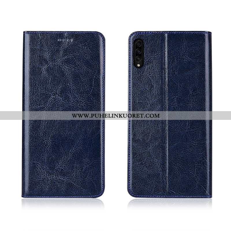 Kotelo, Kuori Samsung Galaxy A30s Kukkakuvio Suuntaus Kuoret Pesty Suede Nahkakuori Mustat