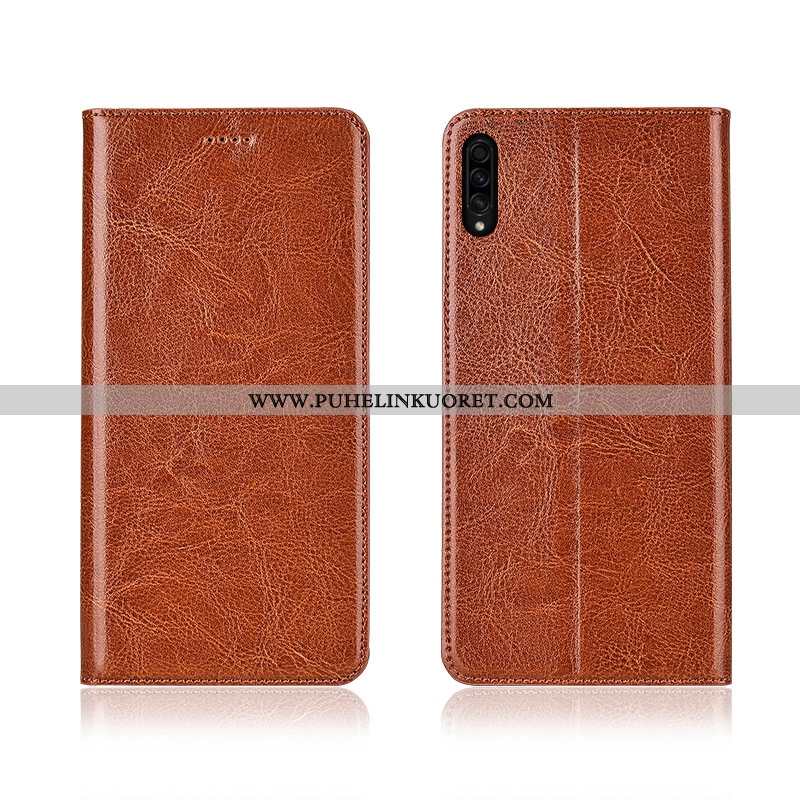 Kotelo, Kuori Samsung Galaxy A30s Kukkakuvio Suuntaus Kuoret Pesty Suede Nahkakuori Mustat