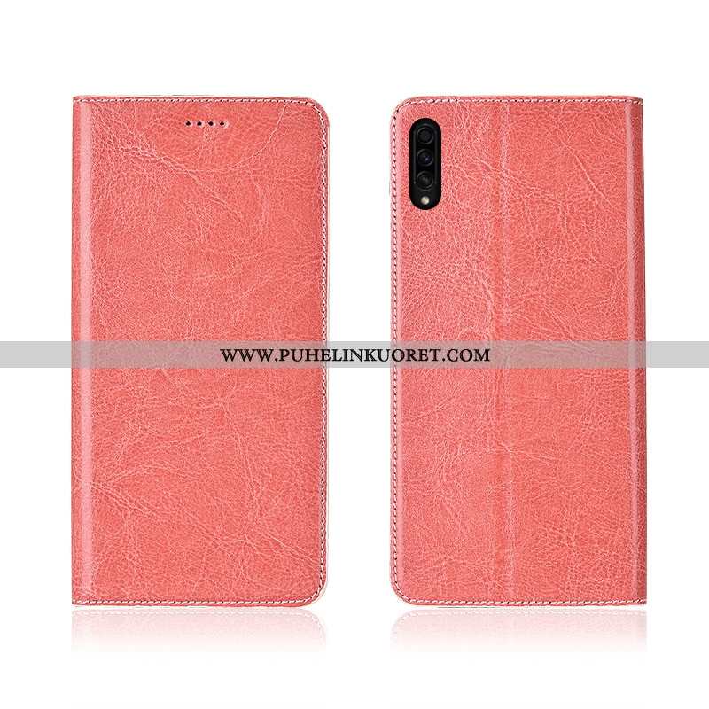 Kotelo, Kuori Samsung Galaxy A30s Kukkakuvio Suuntaus Kuoret Pesty Suede Nahkakuori Mustat