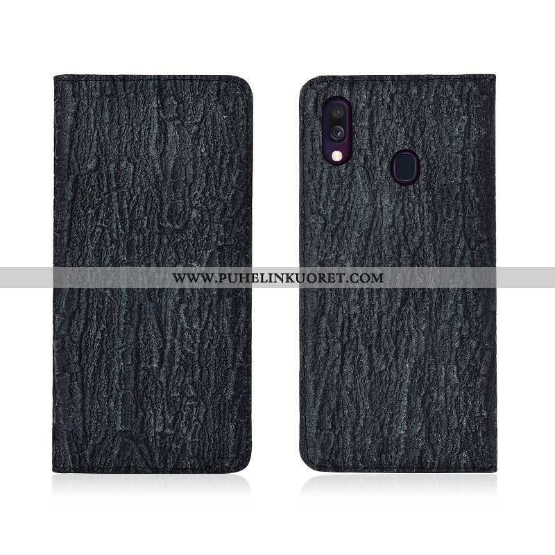 Kuoret, Kotelo Samsung Galaxy A40 Pesty Suede Aito Nahka Suojaus Nahkakuori Murtumaton Punainen