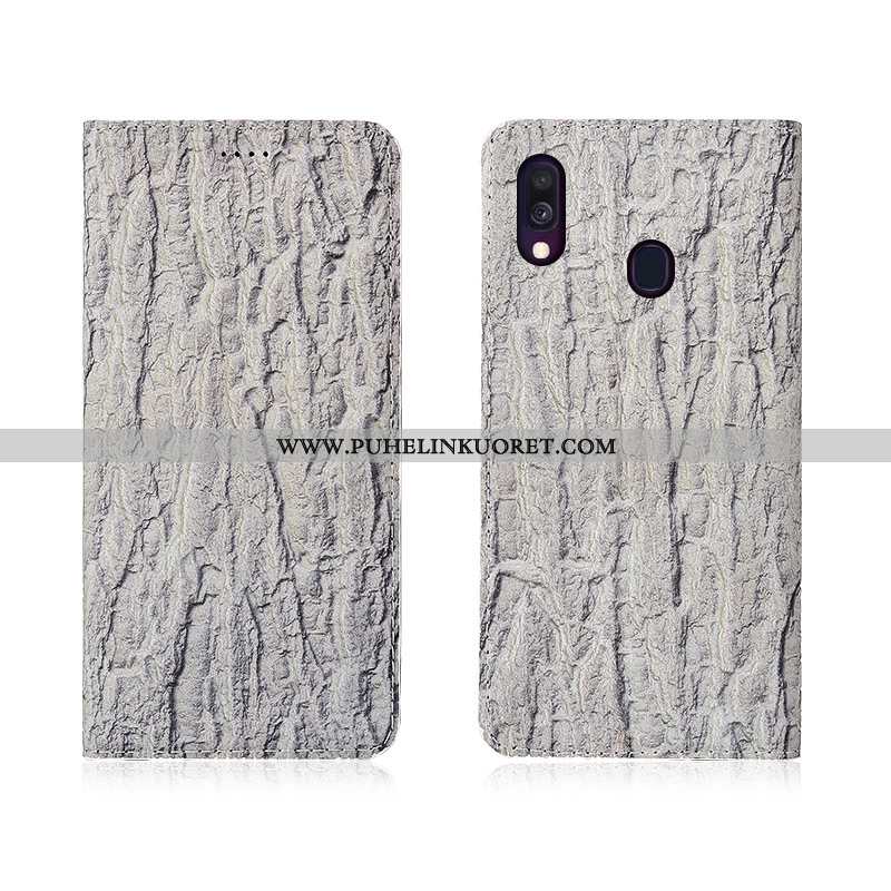 Kuoret, Kotelo Samsung Galaxy A40 Pesty Suede Aito Nahka Suojaus Nahkakuori Murtumaton Punainen