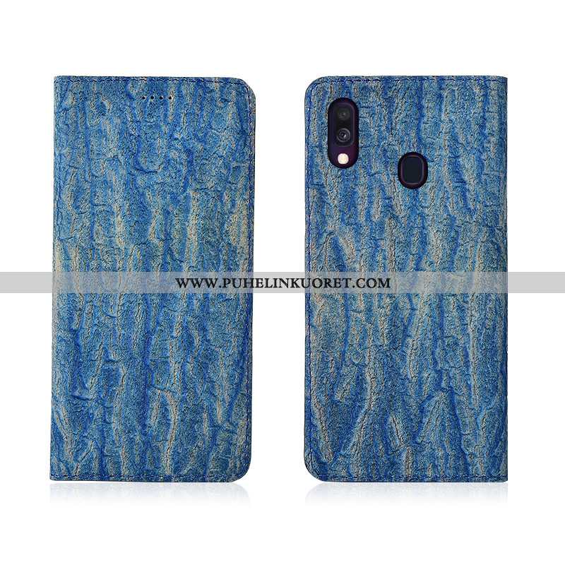 Kuoret, Kotelo Samsung Galaxy A40 Pesty Suede Aito Nahka Suojaus Nahkakuori Murtumaton Punainen