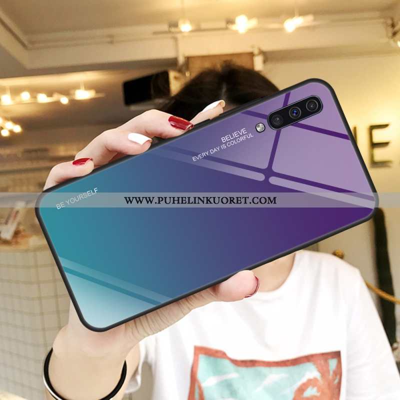 Kuoret, Kotelo Samsung Galaxy A50 Lasi Suojaus Peili Puhelimen Violetti