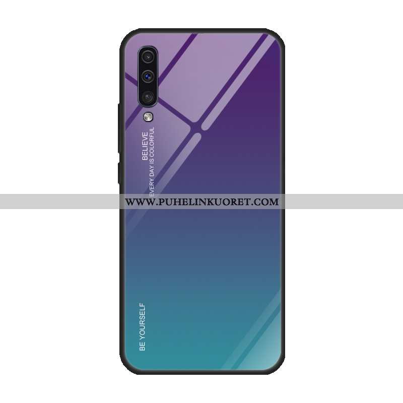 Kuoret, Kotelo Samsung Galaxy A50 Lasi Suojaus Peili Puhelimen Violetti