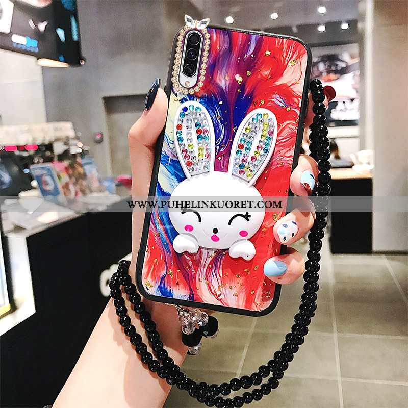 Kotelo, Kuori Samsung Galaxy A50 Tila Rhinestone Inlay Luova Punainen