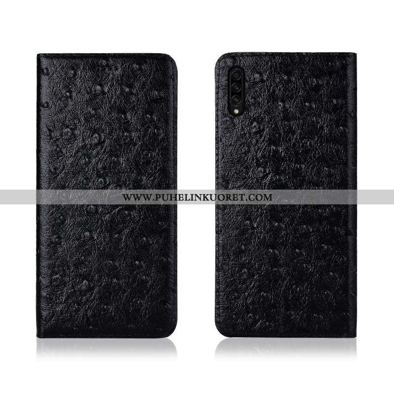 Kuori, Kuoret Samsung Galaxy A50s Pesty Suede Aito Nahka Nahkakuori Murtumaton Silikoni Ruskea