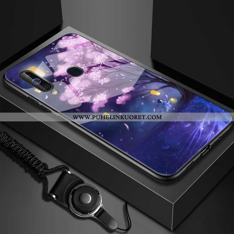 Kotelo, Kuori Samsung Galaxy A60 Suojaus Lasi Silikoni Puhelimen Mustat