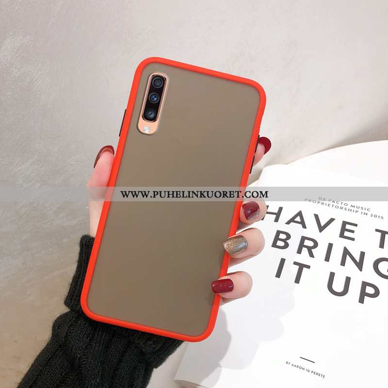 Kotelo, Kuori Samsung Galaxy A70 Pesty Suede Suojaus Tähti Kotelo Punainen