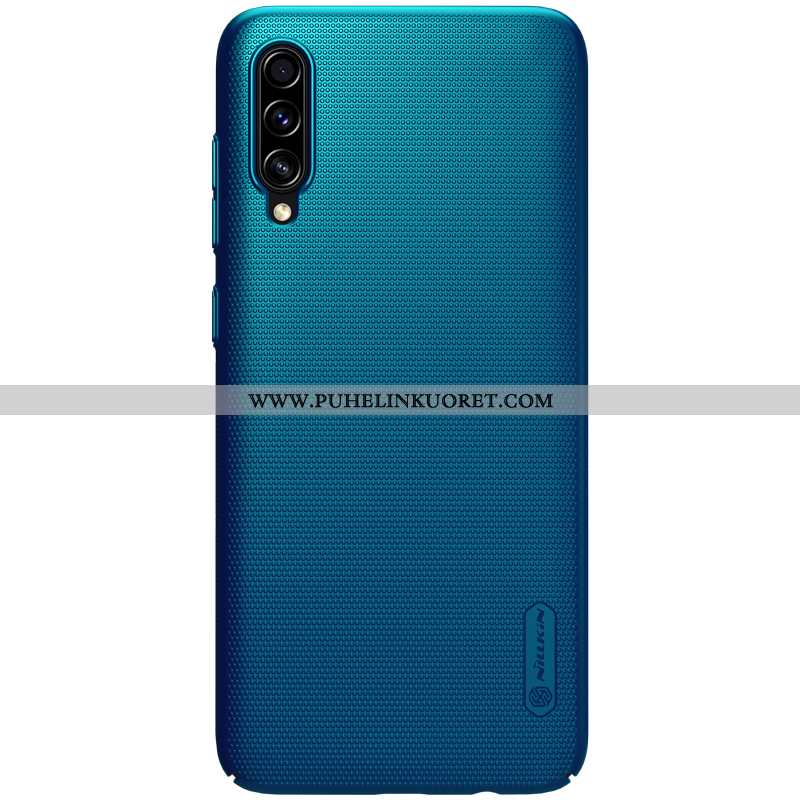 Kuoret, Kotelo Samsung Galaxy A70s Valo Suojaus Murtumaton Kulta Pesty Suede Sininen