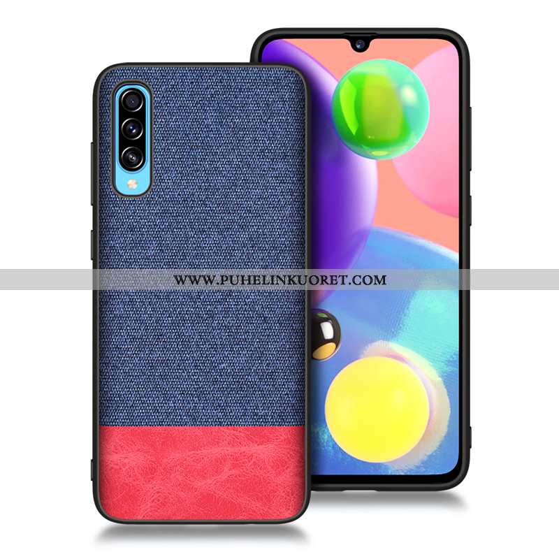 Kuoret, Kotelo Samsung Galaxy A70s Silikoni Suojaus Tähti Pesty Suede Sininen