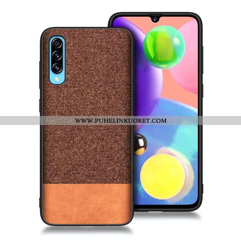 Kuoret, Kotelo Samsung Galaxy A70s Silikoni Suojaus Tähti Pesty Suede Sininen