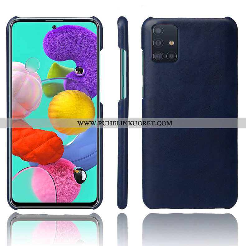 Kuori, Kuoret Samsung Galaxy A71 Pesty Suede Suojaus Kuori Kotelo Tummansininen Tummansiniset