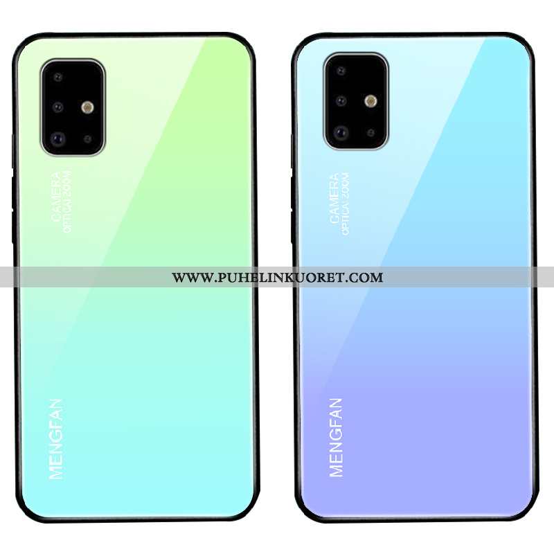 Kotelo, Kuori Samsung Galaxy A71 Lasi Suuntaus Kotelo Silikoni Suojaus Sininen