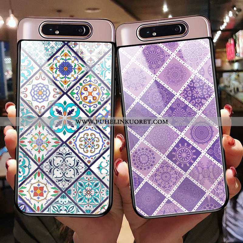 Kuoret, Kotelo Samsung Galaxy A80 Suojaus Lasi Tähti Silikoni Kuori Violetti