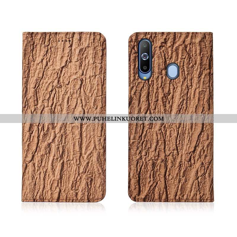 Kuori, Kuoret Samsung Galaxy A8s Silikoni Suojaus Khaki Nahkakuori Simpukka