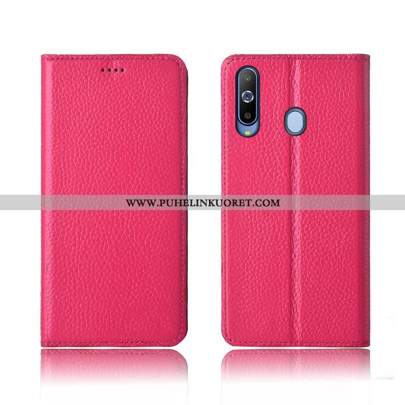 Kuoret, Kotelo Samsung Galaxy A8s Suojaus Nahkakuori Silikoni All Inclusive Punainen Pinkki