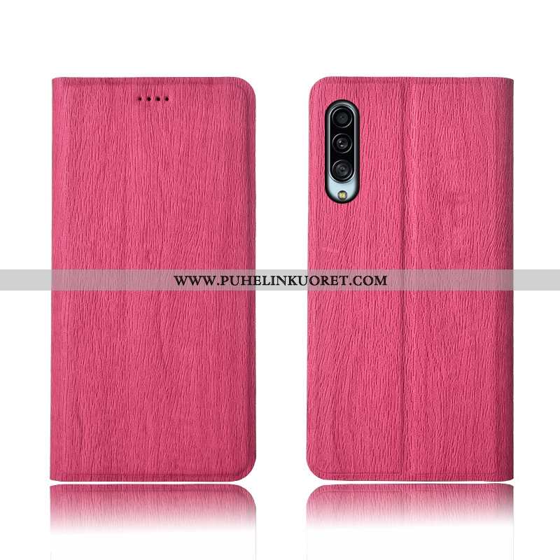 Kuoret, Kotelo Samsung Galaxy A90 5g Silikoni Suojaus Puu Nahkakuori Pesty Suede Sininen