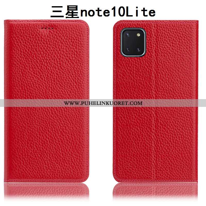 Kuori, Kuoret Samsung Galaxy Note 10 Lite Suojaus Nahkakuori Tummansininen Kotelo Kuori Tummansinise