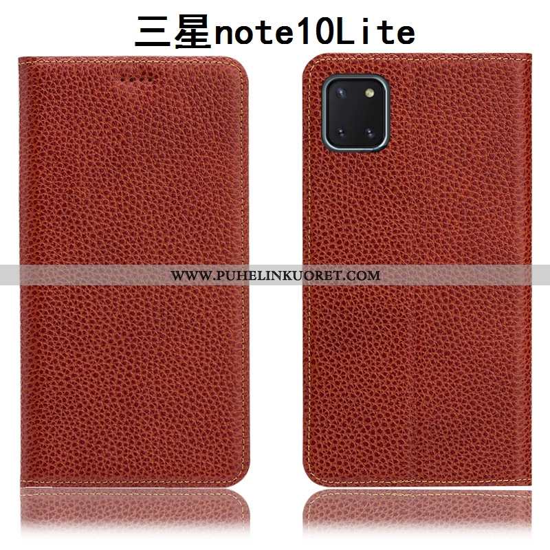 Kuori, Kuoret Samsung Galaxy Note 10 Lite Suojaus Nahkakuori Tummansininen Kotelo Kuori Tummansinise