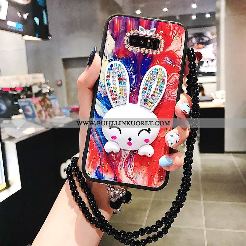 Kuoret, Kotelo Samsung Galaxy Note 8 Rhinestone Inlay Ripustettavat Koristeet Net Red Punainen