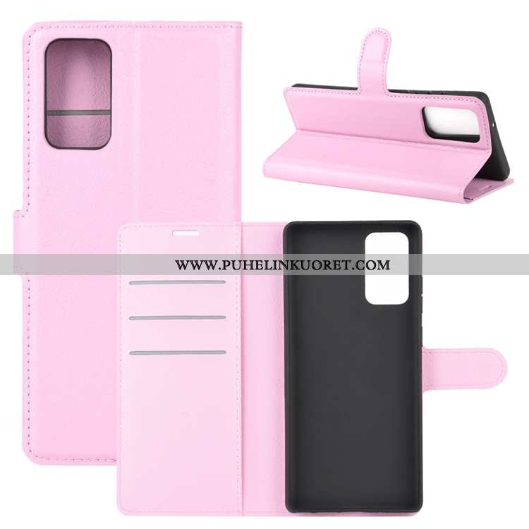 Kuori, Kuoret Samsung Galaxy Note20 Ultra Nahkakuori Pesty Suede Puhelimen Kuori Jauhe Pinkki