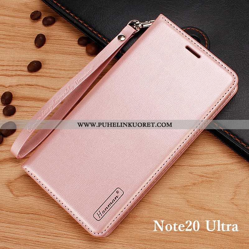 Kuori, Kuoret Samsung Galaxy Note20 Ultra Salkku Nahkakuori Simpukka Puhelimen Kuori Pinkki