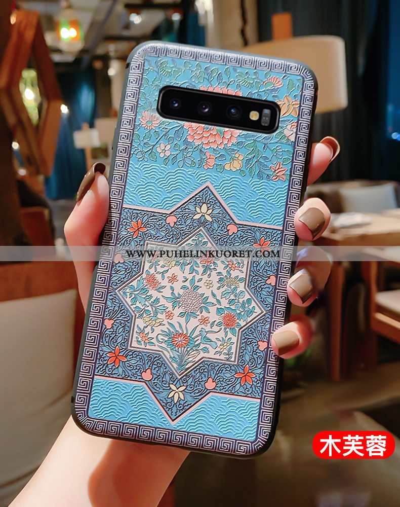 Kuoret, Kotelo Samsung Galaxy S10 Suojaus Kohokuviointi Tähti Fringed Punainen