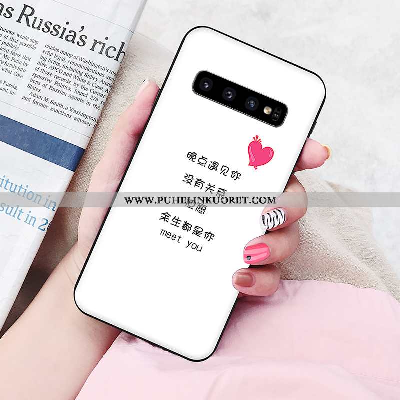 Kuori, Kuoret Samsung Galaxy S10 Silikoni Persoonallisuus Pehmeä Neste Kotelo Pu Pinkki