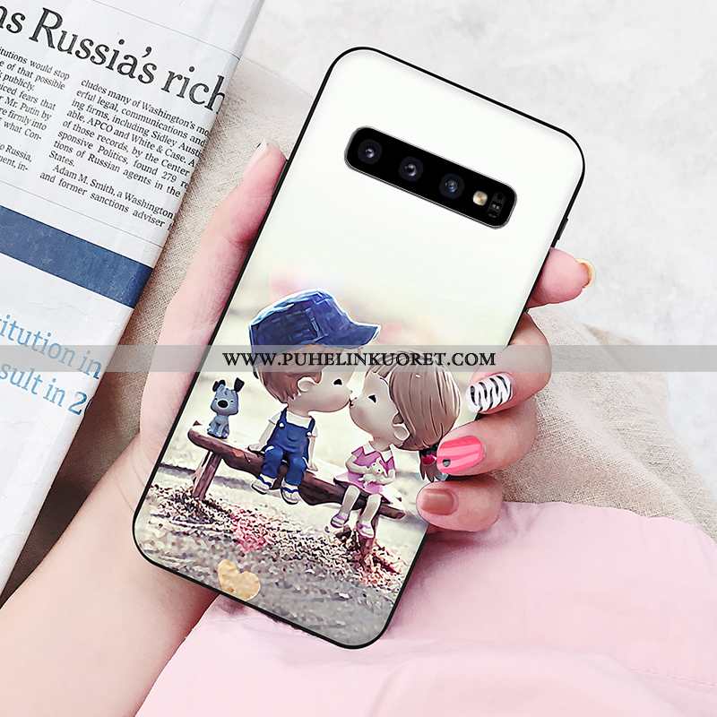 Kuori, Kuoret Samsung Galaxy S10 Silikoni Persoonallisuus Pehmeä Neste Kotelo Pu Pinkki