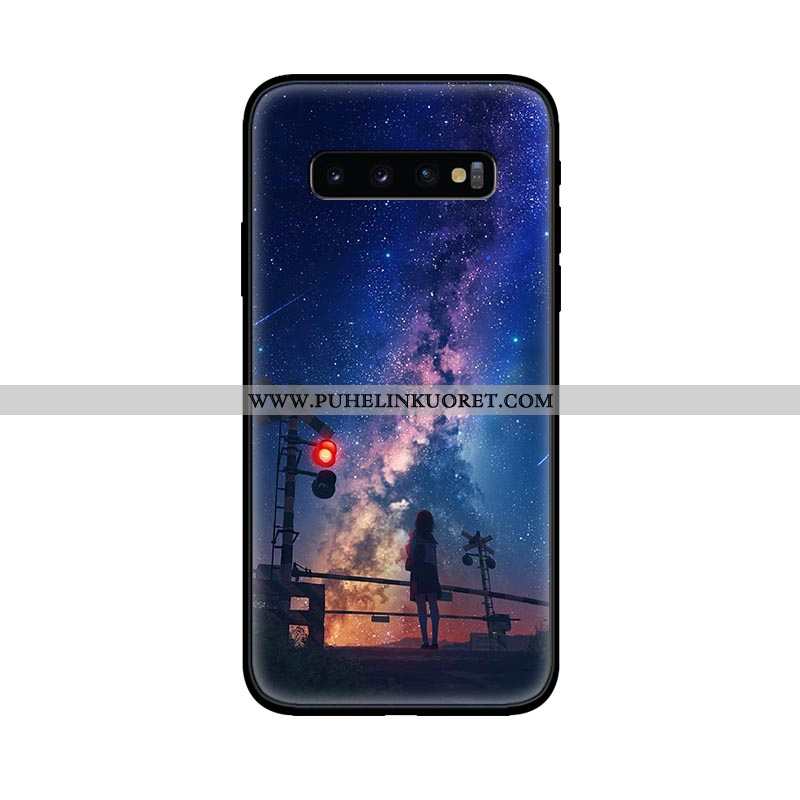 Kuori, Kuoret Samsung Galaxy S10 Pesty Suede Suuntaus Pehmeä Neste Silikoni Murtumaton Tummansiniset