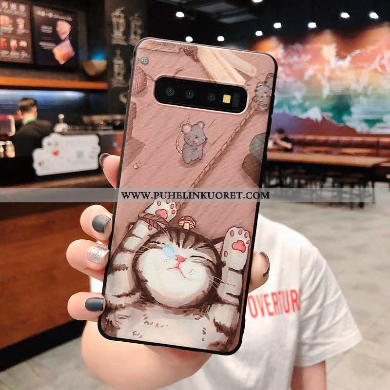 Kuoret, Kotelo Samsung Galaxy S10+ Ihana Suuntaus Pesty Suede Rakastunut Puhelimen Sininen