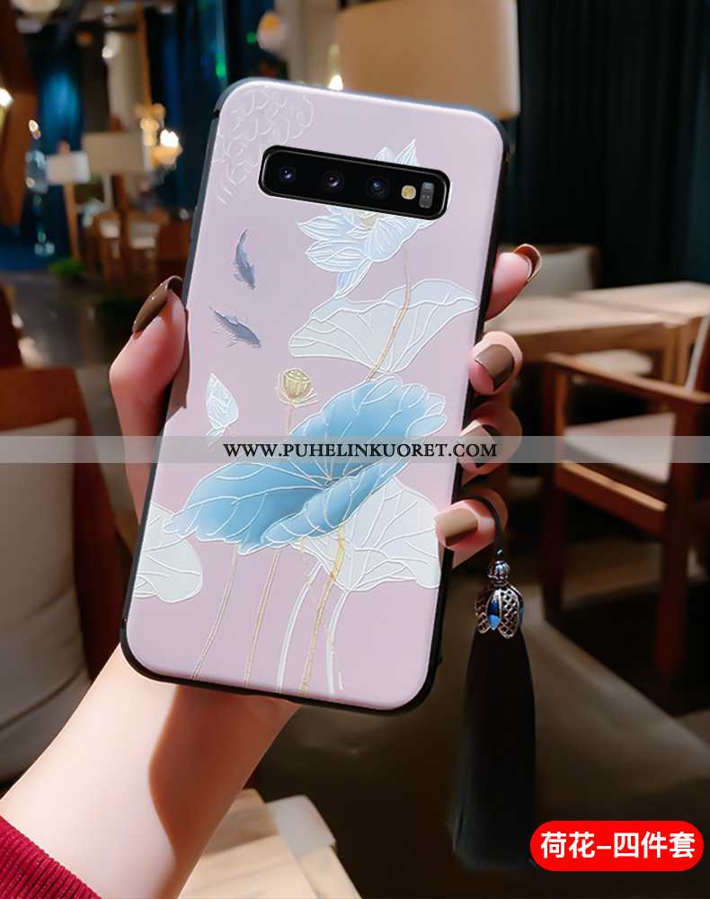 Kotelo, Kuori Samsung Galaxy S10+ Valo Silikoni Puhelimen Pehmeä Neste Kotelo Sininen