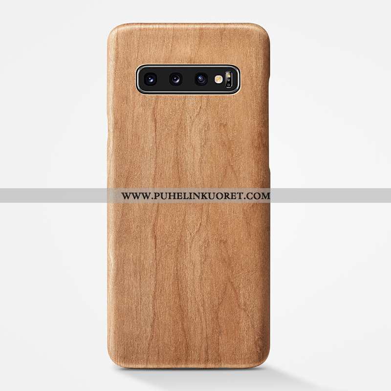 Kuori, Kuoret Samsung Galaxy S10+ Suojaus Pesty Suede Takakansi Khaki Puu