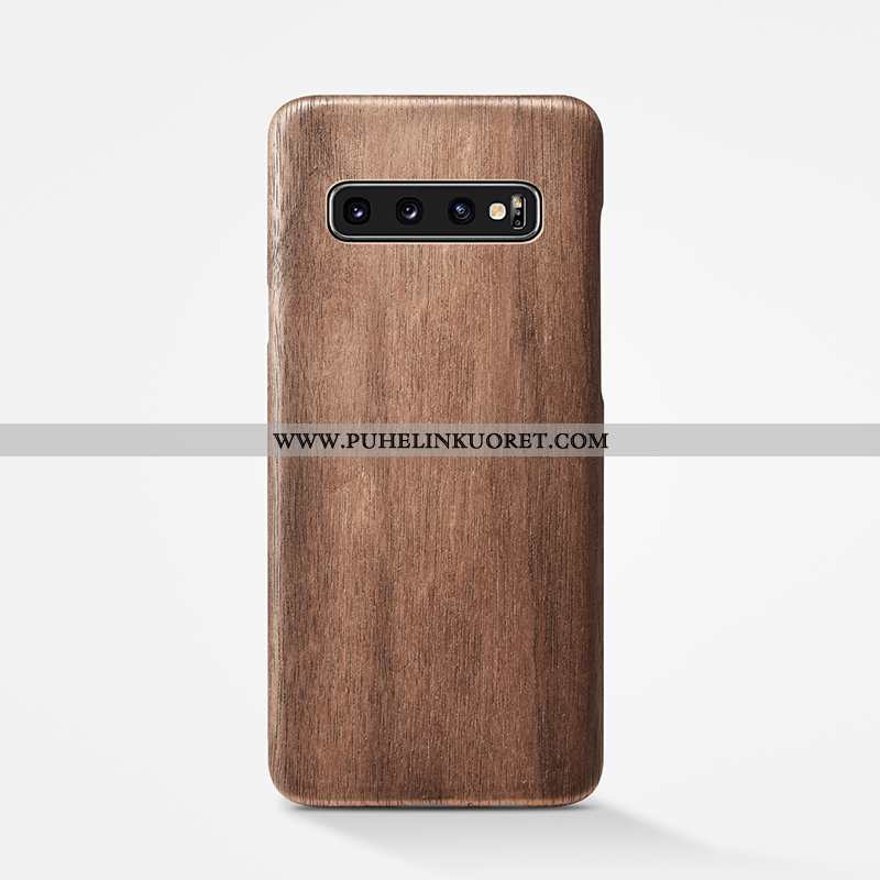 Kuori, Kuoret Samsung Galaxy S10+ Suojaus Pesty Suede Takakansi Khaki Puu