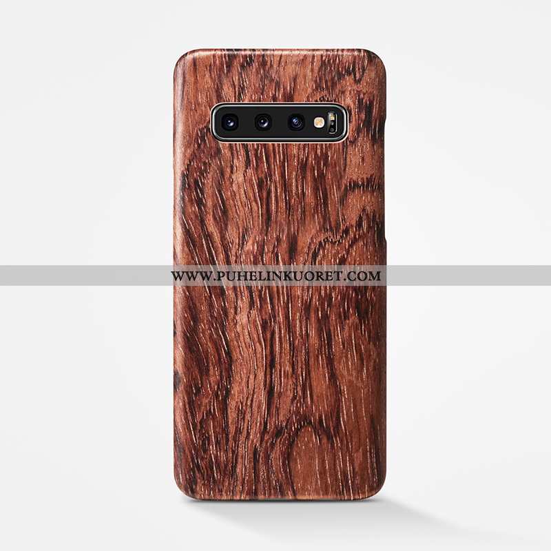 Kuori, Kuoret Samsung Galaxy S10+ Suojaus Pesty Suede Takakansi Khaki Puu