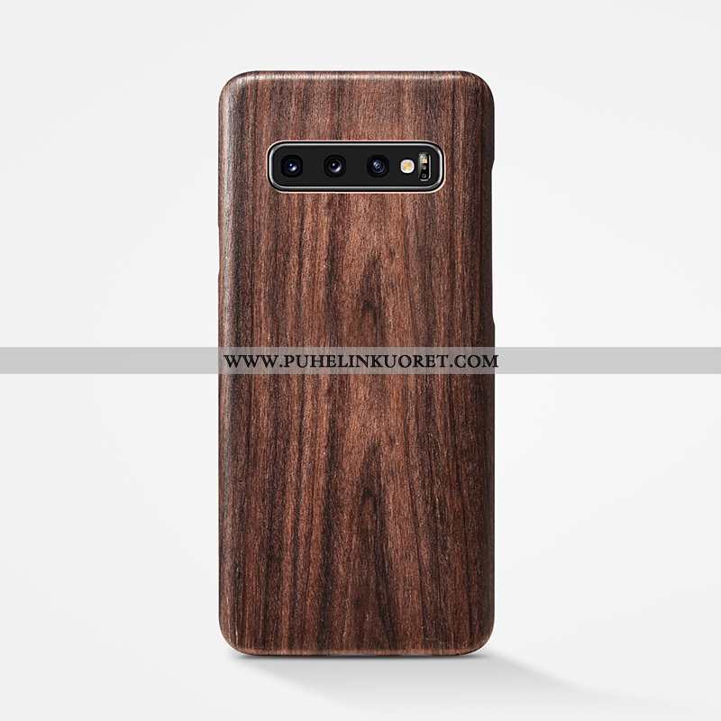 Kuori, Kuoret Samsung Galaxy S10+ Suojaus Pesty Suede Takakansi Khaki Puu