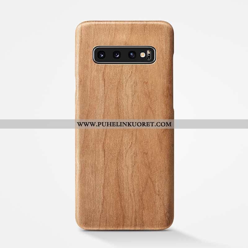 Kuori, Kuoret Samsung Galaxy S10+ Suojaus Pesty Suede Takakansi Khaki Puu