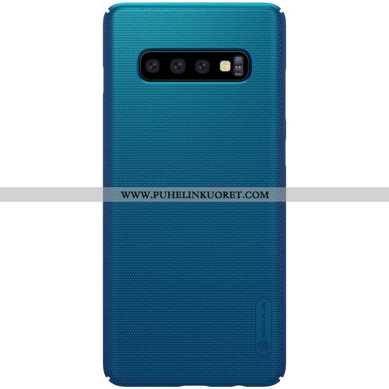 Kotelo, Kuori Samsung Galaxy S10+ Suojaus Pesty Suede All Inclusive Kulta Sininen